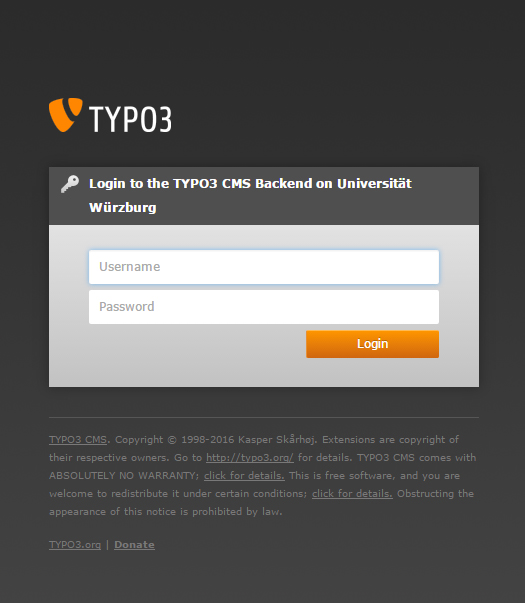 Das neue Login für TYPO3