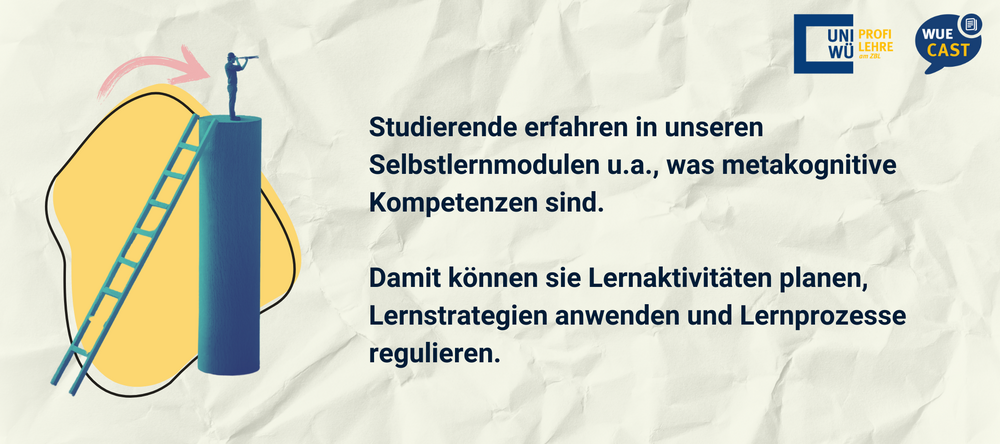 Studierende lernen in unseren Selbstlernmodulen, was metakognitiven Kompetenzen sind, wie sie ihre Aufmerksamkeit kontrollieren und Prokrastination reduzieren können.