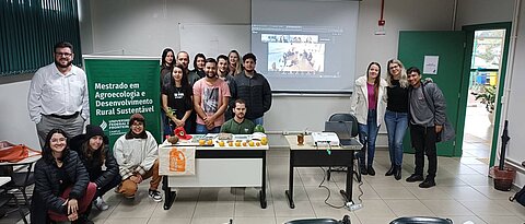 Studierende und Mitarbeitende der brasilianischen Universität UFFS nach dem Online-Austausch mit den Studierenden der JMU.