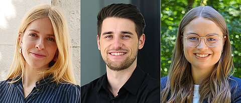 Sie sind neu in die Bayerische EliteAkademie aufgenommen (v.l.): Marianne Hetzl, Alexander Kuon und Isabell Wagenhäuser.