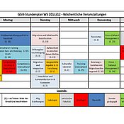 GSiK-Stundenplan: Wöchentliche Seminare im WS 11/12
