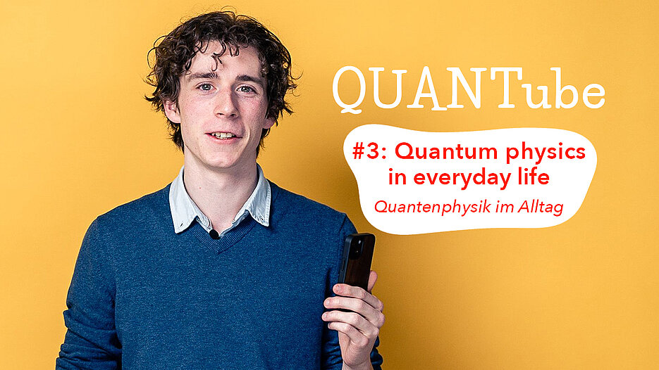 Doktorand Adam beantwortet in einem Video Fragen zur Quantenphysik.