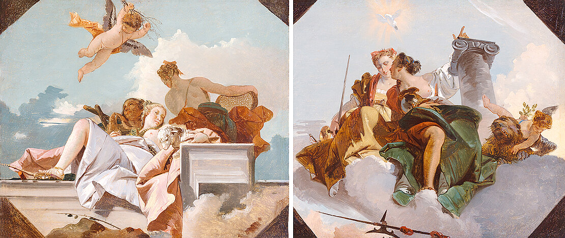 Sie gehören zu den wichtigsten Neuzugängen seit Jahrzehnten: Tugend-Allegorien von Giambattista Tiepolo, seit kurzem im Martin von Wagner Museum.