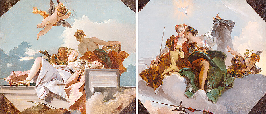 Sie gehören zu den wichtigsten Neuzugängen seit Jahrzehnten: Tugend-Allegorien von Giambattista Tiepolo, seit kurzem im Martin von Wagner Museum.