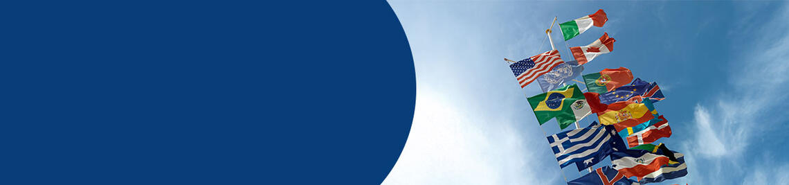 Internationaler Abend Flaggen verschiedener Nationen